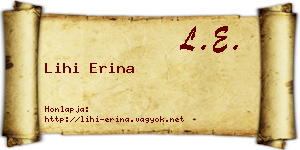 Lihi Erina névjegykártya